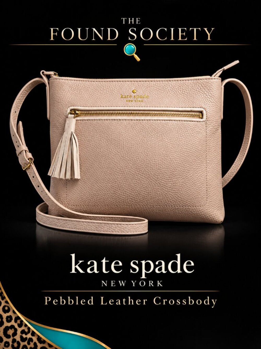 Kate Spade Jackson Pink Fawn Pebbled Leather Crossbody Tassel Bag
